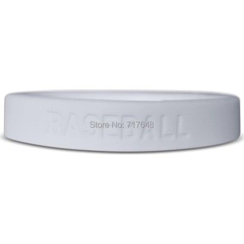 200PCS White Baseball wristband silicone bracelets free shipping by FEDEX
