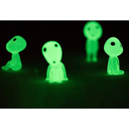5pcs Princess Mononoke Mini Luminous Tree Elves Hayao Miyazaki Micro Landscape Cute Resin Decoration Cartoon Toy Birthday Gifts