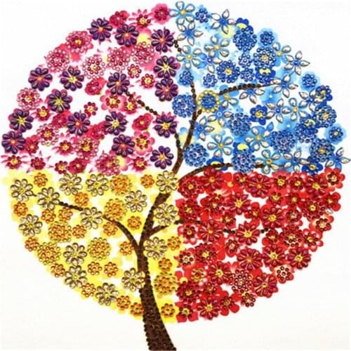 Special Shape Diamond Painting Phantom Flower Tree Combination Modern Pattern DIY 5D Part Drill Cross Stitch Kit Crystal Artwork