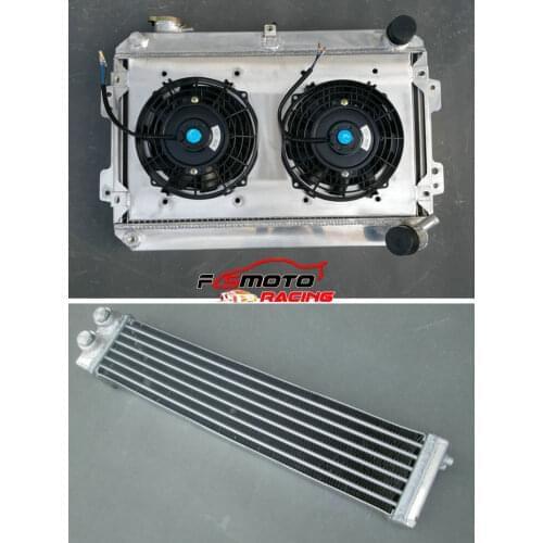 For 1979-1985 Mazda Savanna RX7 Gen1 S1 S2 S3 SA22C SA/FB 1.1/1.3L 12A/13B Aluminum Radiator + Oilcooler+Shroud Fan
