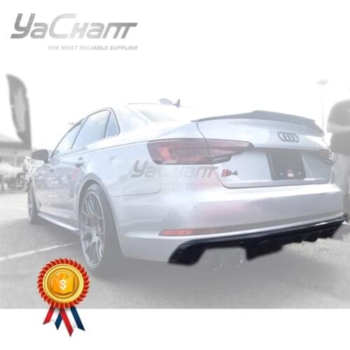 Car-Styling Carbon Fiber Rear Under Bumper Lip Fit For 2018-2019 B9 Type 8W A4(S-Line) S4 MAD Style Rear Diffuser