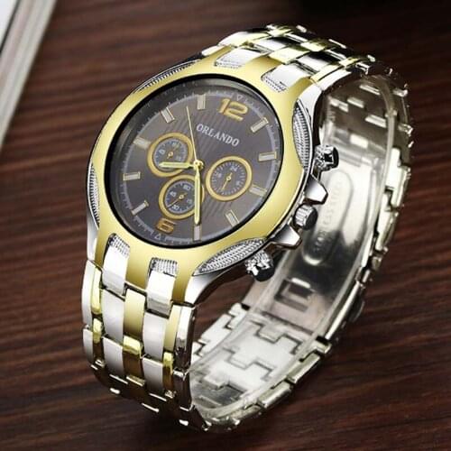 Orlando Men Watches Top Brand Luxury Stainless Steel Watches Mens Watches Fashion Business Men Wristwatch Relogio Masculino