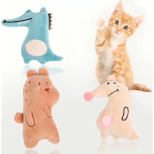 Pet Cute Animal Shape Plush Cat Toy Kangaroo Chew Toy Plush Puppy Stuffed Playing Rat Dogs Cat Supplies