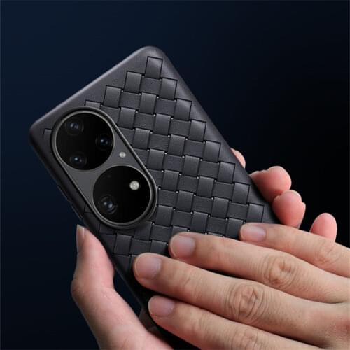 Soft Back Case For Huawei Mate 30 20 10 P20 P30 P40 Pro Lite Nova 5 4 3 Leather TPU Silicone Weave BV Grid Bumper Protecte Cover