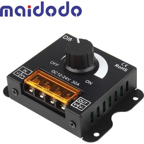 DC12V-24V LED Dimmer 30A Adjustable Brightness Lamp Strip Light Driver Single Color LED Controller 5050 3528 Tape