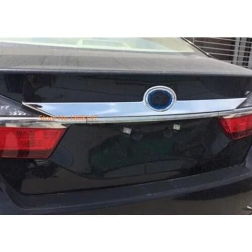 For Toyota Camry 2015 2016 2017 Car Styling Stick Body ABS Chrome Rear Door Tailgate Bumper Frame Plate Trim Lamp Trunk Lid 1pcs