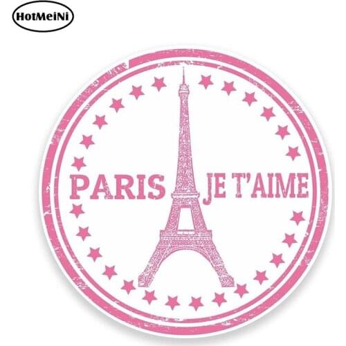 HotMeiNi 13cm x 13cm PARIS JE T AIME Vinyl Sticker Helmet Bumper Laptop Car Styling Decal Waterproof Car Sticker Reflective