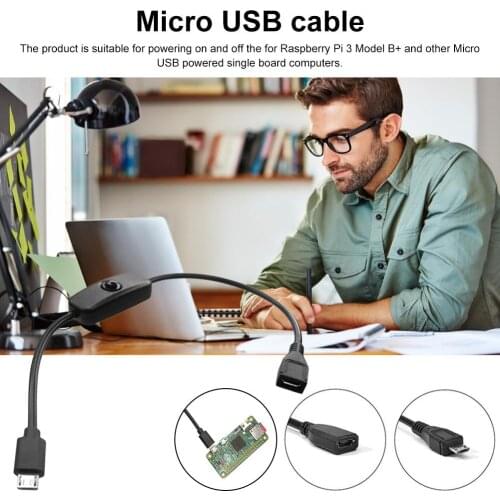Micro USB Female To Male Cable For Raspberry Pi Power Switch Cord 27CM 5V 2.5A Extension Cable Drop Shipping Wholesale