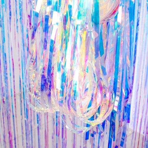 Metallic Foil Tinsel Fringe Curtain Photo Backdrop Baby Shower Birthday Wedding Bachelorette Party Decoration Anniversary Supply