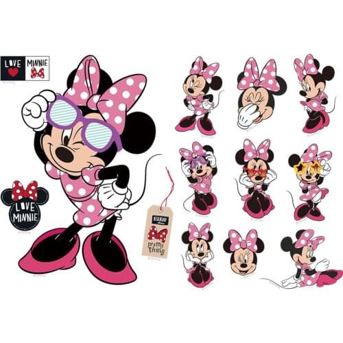 Cartoon Disney Stickers Mickey Minnie PVC Stickers Childrens Room DIY Animation Decoration Sticker Removable Waterproof Stickers
