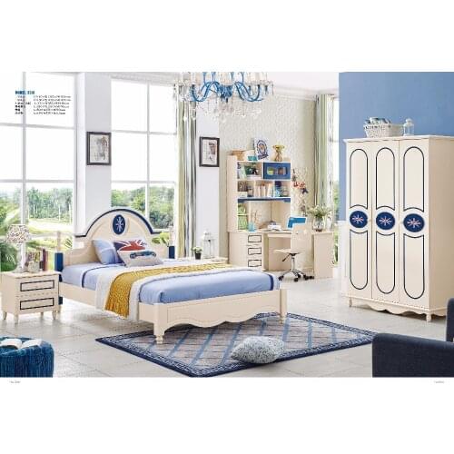 JLMF3318 Modern children bedroom furniture set queen size children bed wardrobe study desk bedside table furniture set