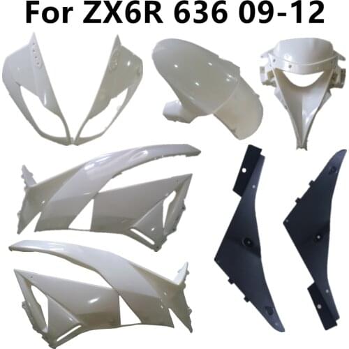 For ZX6R 2009-2010-2012 Bodywork Unpainted Fairing Components Plastic Parts Motorcycle 636 09-11-12 Pack Left and Right Cowling