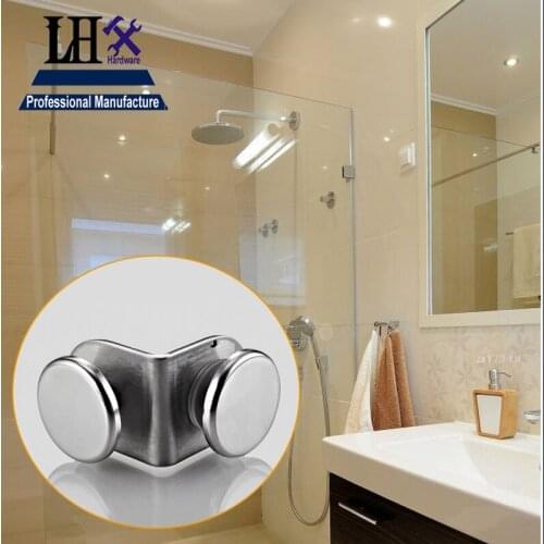 Stainless Glass Door Hinge Bathroom Glass Clip Fixing Clip Right Angle 90 Degree Fixing Bracket YP345 G1