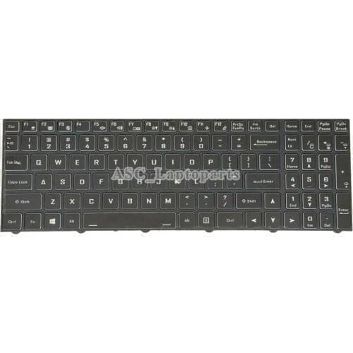 New US English QWERTY Keyboard For Clevo Sager NP6854 NP6855 NP6856 NP6858BQ keyboard Color backlit Crystal Style , Black