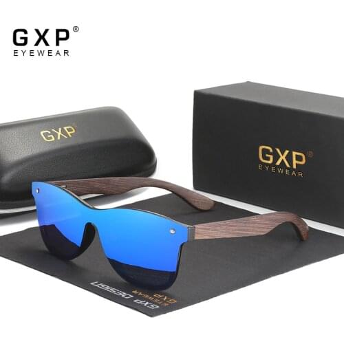 GXP 2021 Technology Handmade Blackened Bamboo Men Women Sunglasses Mirror Polarized UV400 Lens Eyewear With Leather/Wooden box