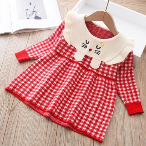 Baby Girls Sweater Dress autumn winter Infant Toddler Newborn Shirt for girl Kid princess Knitwear Christmas thick Tops Dresses
