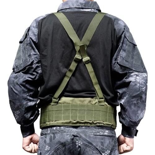 Outdoor Army Military Fan special belt Tactical Molle Belt Nylon Portable combat Girdle EAS H-shaped Adjustable Soft Padded Gear