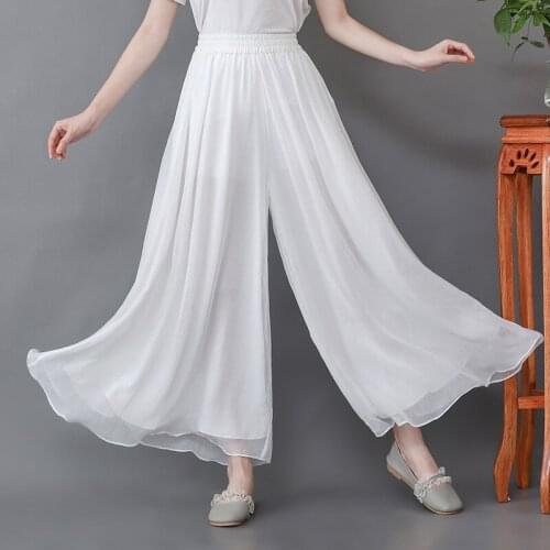 Chiffon Women Yoga Pant Sweatpants Loose Wide Leg Quickly Dry Jogger Running Training Athletic Casual Pant Trousers Sportswear