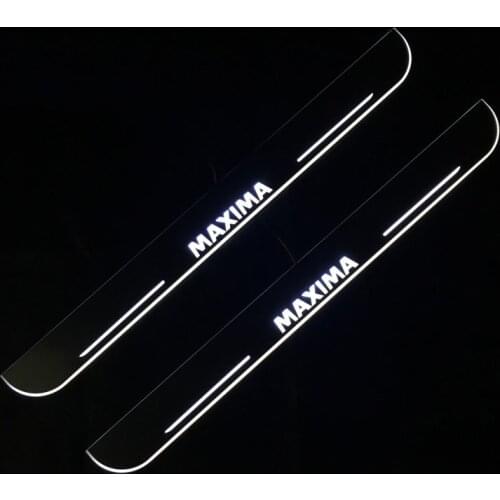 SNCN LED Car Scuff Plate Trim Pedal Door Sill Pathway Moving Welcome Light For Nissan Maxima 2016 2017 2018 Accessories