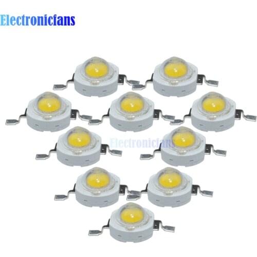 10PCS 1W LED Bulbs High Power Lamp SMD Beads Pure White 100-110LM