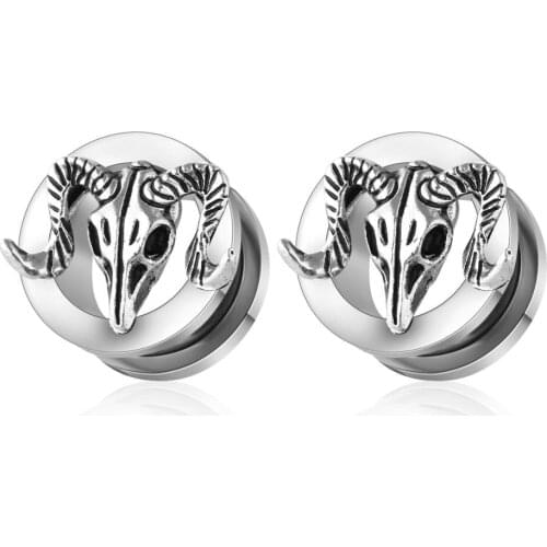 JUNLOWPY Flesh Tunnel Ear Gauge Stretcher Plug Jewelry Silver Ear Stretcher Plugs Body Piercing Jewelry for Women Men