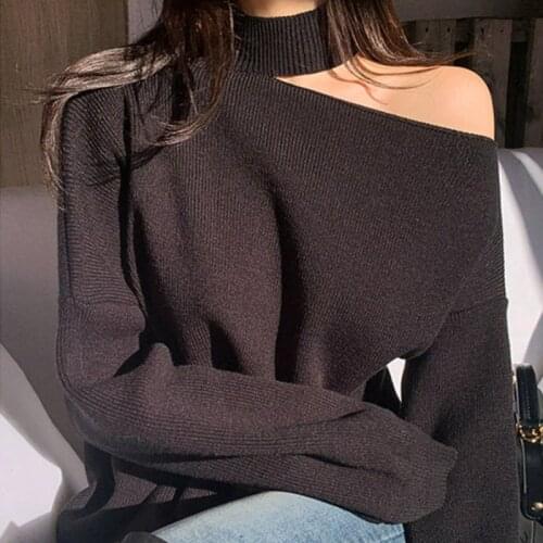 All-match Casual Hollow Turtleneck Sweater Women Korean Long Sleeve Loose Knit Pullover Simple Streetwear Tops Pull Femme