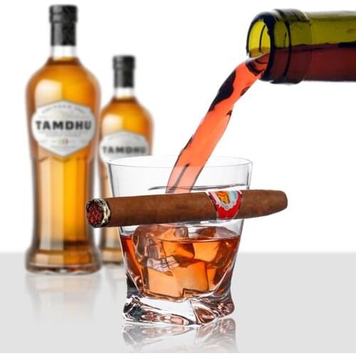 Thickened Crystal Cigar Cup Creative Whisky Glass Drinking Imported wine juice drinking Lead-free glass cup Bar utensils
