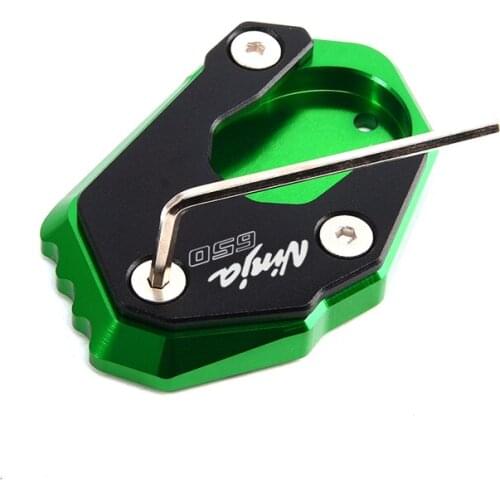 Motorcycle CNC High quality Kickstand Foot Side Stand Extension Pad Support Plate For Kawasaki Ninja 650 NINJA650 2017-2021