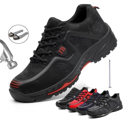Safety Shoes Steel Toe Cap Men Work Shoes Indestructible Puncture-Proof Anti-smashing Boots Breathable Protective Outdoor Sneake