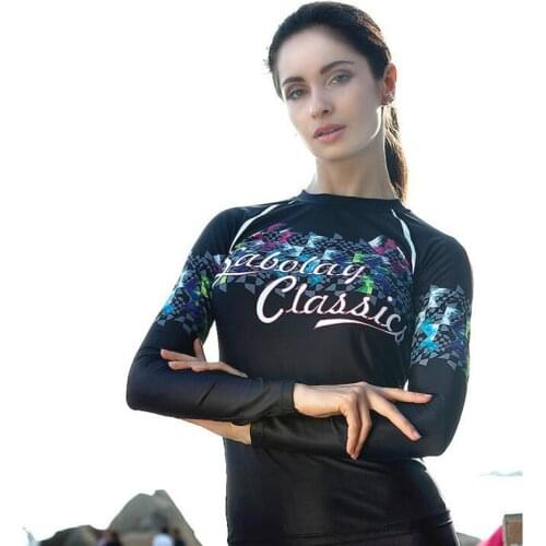 SABOLAY Lycra Women Rashguard shirts Sunscreen Surf quick dry outdoor snorkeling clothing long sleeved sun jellyfish swimsuit