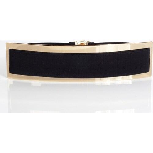 Women Punk Full Metal Mirror skinny Waist Belt 2019 Metallic Gold Plate 3cm Wide Chains Lady ceinture sashes for dresses RT22