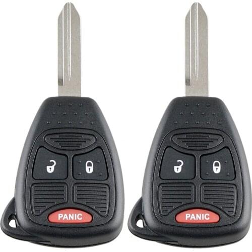 2pcs + 1 Buttons Auto Car Remote Key Fob Replacement with Uncut Blade and ID46 Chip OHT692427AA Fit for Chrysler Car Vehicles