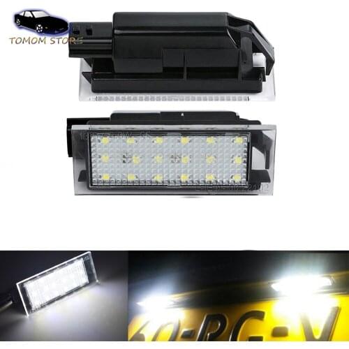 2x White LED License Plate Light Lamps No Error For Renault Clio Escape Kangoo Koles Kadjar HA HL Laguna Master Megane CC Trafic