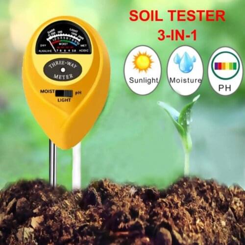 3 in 1 Soil Test Soil PH Meter Kits with Moisture Light PH Tester Portable for Plant Garden 2019ing