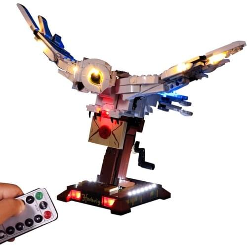 USB Powered 4CH Remote Control LED Lighting Kit For Hedwig 75979 (LED Included Only, No Kit) Toy - Luxury Remote Control Version