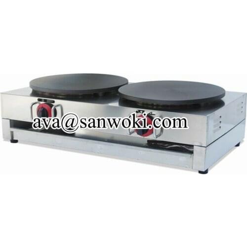 40cm Commercial Gas Crepe Maker Double Burner Pancake Machine Gas Crepe Making Machine Pancake Maker;2 Heads Gas Crepe machine