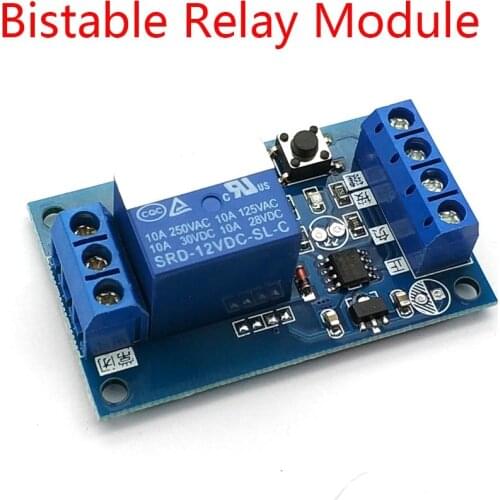 5V / 12V Bond Bistable Relay Module Car Modification Switch One Key Start and Stop the Self-Locking