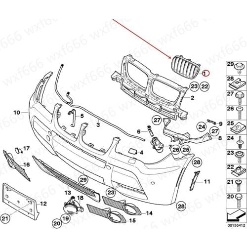 51113420091 51113420092 Front net Intake grille Front bumper wind net Suitable for E83 X3 2.5 3.0b mw2006-2010 Decorative grille