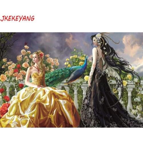 5D DIY square/round Diamond painting Beauty and peacock Cross Stitch Diamond Embroidery Pattern Rhinestone J1701