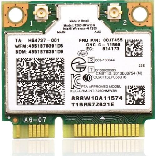 7260HMW + BT 4.0 MINI-PCI E WLAN CARD INTEL 7260BN WIRELESS-N For Lenovo 04X6011 K4350 K4250 B5400 M5400 S410 S310 S540