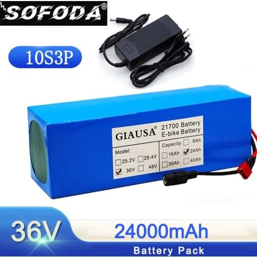 36V Electric bicycle Battery Built-in 25A BMS 10S3P 24Ah 21700 bateria 36v lithium batteries for scooter e bike Fast delivery