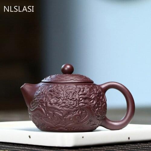 Authentic Yixing Tea pot purple clay Xishi filter teapots beauty kettle Raw ore Handmade Tea set Customized Drinkware 130ml