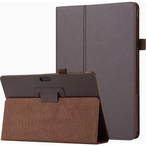 Litchi Book Flip Cover PU Leather Case for Microsoft Surface Go 10 inch Tablet + Soft PET Transparent Screen Protector