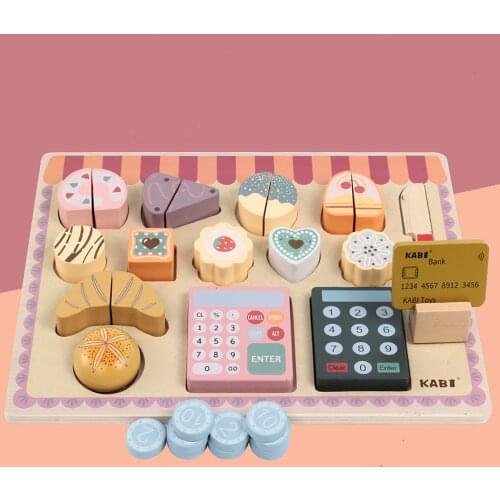 Wooden Imitation Kitchen House Afternoon Tea Set Meal Combination Loading And Cutting Chelele Early Education Educational Toys