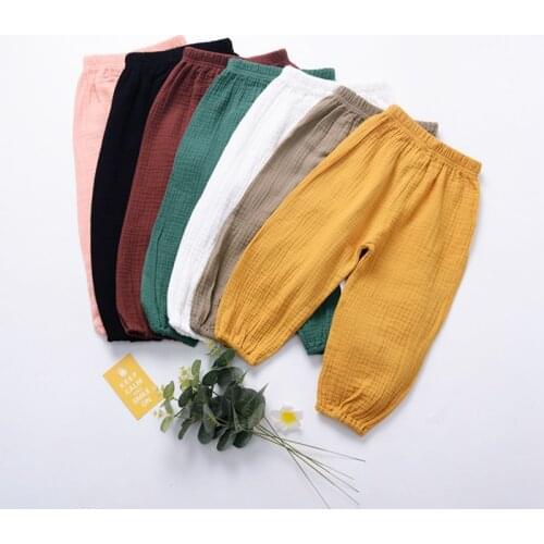 Childrens Cotton Retro Long Pants New Style Boys And Girls Casual Harem Pants WT576