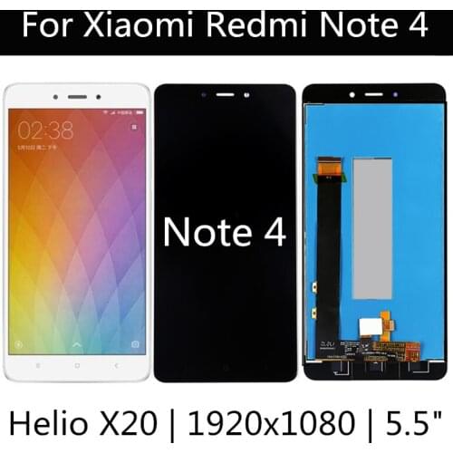 5.5" For Xiaomi Redmi Note 4 LCD Helio X20 LCD Display+Touch Screen Digitizer Assembly Replacement For Xiaomi redmi note4 LCD