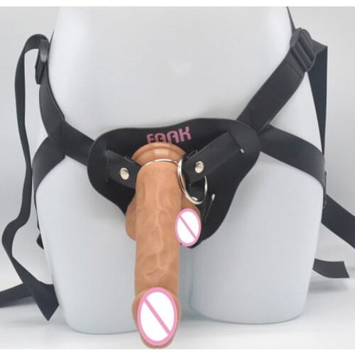 Strap on Dildos New Type of Sunglasses Real Penis Silicone Dildos Lesbian Wearing Leather Pants Adult Sex Toys Anal Dildos