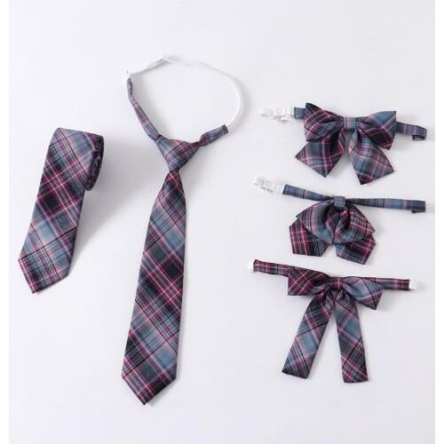 Purple School Uniform BowTie Orthodox JK Plaid Bow Tie School Uniform Accessories Preppy Style Student Cute Bow Tie Adjustable