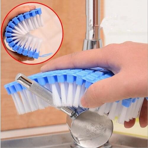 Flexible soft brush with Hook Toilet Kitchen Creative Cleaning Brush Multifunctional Bathroom Tools