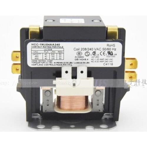 HCC-1NU04AA240 replaces CJX9B-25S/00 air conditioner bipolar and one pole AC contactor